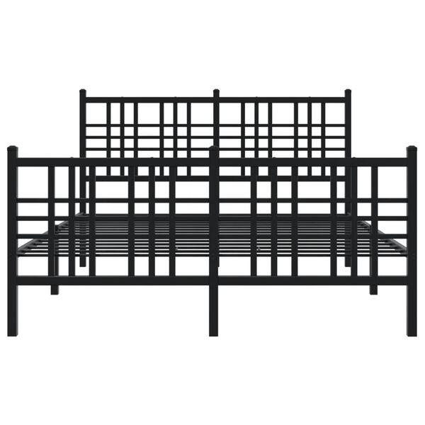 vidaXL Estructura cama sin colchón con estribo metal negro 120x200 cm