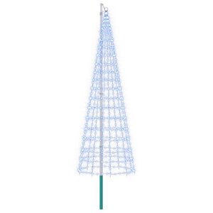 vidaXL &Aacute;rbol de Navidad con luces, estacas y m&aacute;stil 300 cm 550 LED