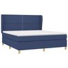 vidaXL Cama box spring con colch&oacute;n tela azul 180x200 cm