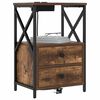 vidaXL Armario de Noche con caj&oacute;n Roble ahumado 40 x 31 x 60 cm
