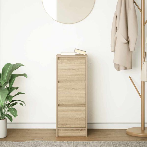 vidaXL Aparador de roble Sonoma 29,5x34x76 cm Madera de ingenier&iacute;a