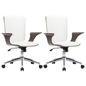 vidaXL Sillas de oficina giratorias 2 uds. Cuero sint&eacute;tico