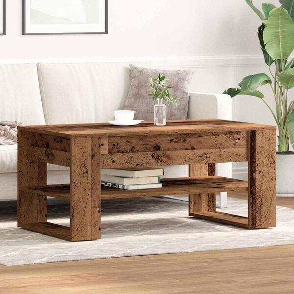 vidaXL Mesa de Café Madera envejecida 102 x 55 x 45 cm