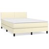 vidaXL Cama box spring con colch&oacute;n cuero sint&eacute;tico crema 140x190 cm