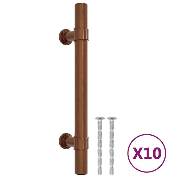 vidaXL Tiradores para armarios 10 uds acero inoxidable bronce 96 mm