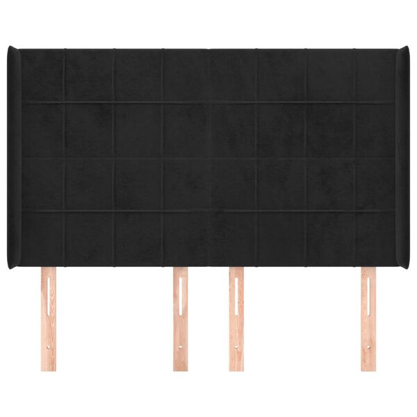 vidaXL Cabecero con orejas de terciopelo negro 147x16x118/128 cm