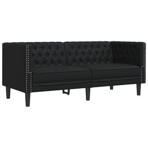 vidaXL Sof&aacute; Chesterfield de 2 plazas cuero artificial negro