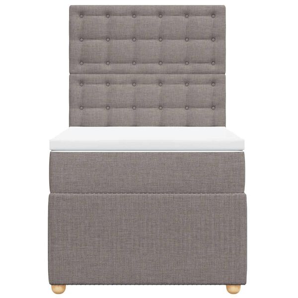 vidaXL Cama box spring con colch&oacute;n tela gris taupe 80x200 cm