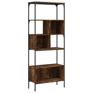 vidaXL Librer&iacute;a de 5 estantes madera ingenier&iacute;a roble ahumado