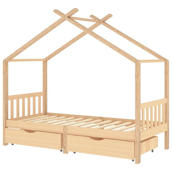 vidaXL Estructura cama ni&ntilde;os con cajones madera maciza pino 90x200 cm