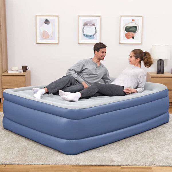 Bestway Colch&oacute;n inflable Tritech 2 personas azul gris 203x152x61 cm