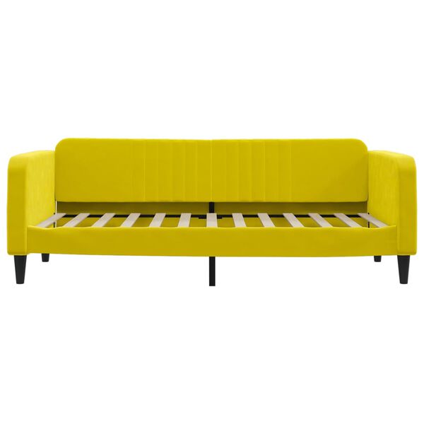 vidaXL Sofá cama sin colchón terciopelo amarillo 90x200 cm