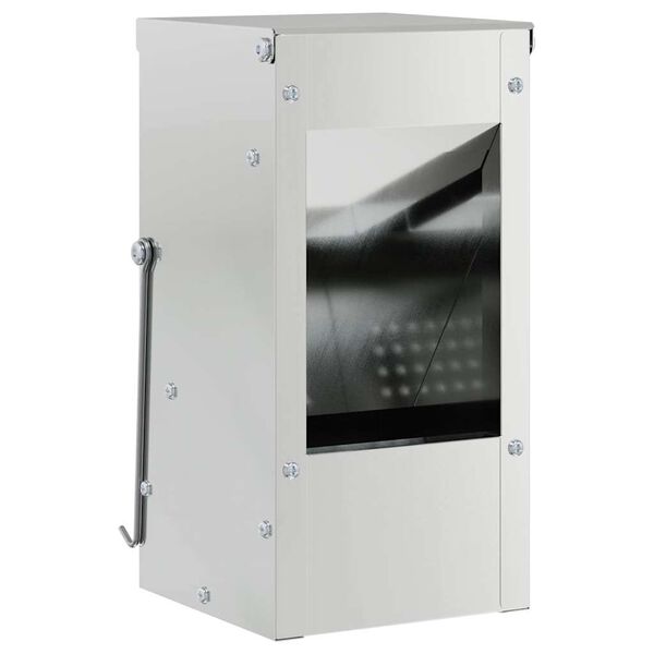 vidaXL Comedero para Conejos Plateado 12,5 x 12,5 x 25 cm