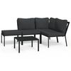 vidaXL Set de muebles de jard&iacute;n 5 piezas acero con cojines gris