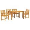 vidaXL Conjunto de Comedor de Jard&iacute;n 5 uds. Marr&oacute;n