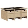 vidaXL Set comedor de jardín 11 pzas con cojines ratán sintético beige