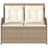 vidaXL Sill&oacute;n reclinable de jard&iacute;n con cojines rat&aacute;n sint&eacute;tico beige