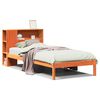 vidaXL Cama con estanter&iacute;a sin colch&oacute;n madera maciza marr&oacute;n 100x200 cm