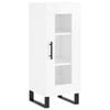 vidaXL Aparador de madera contrachapada blanco brillante 34,5x34x90 cm