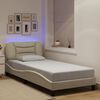 vidaXL Estructura de cama con LED sin colchón Hvar tela crema 90x190 cm