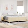 vidaXL Estructura de cama con colch&oacute;n Crema 200 x 200 cm tela