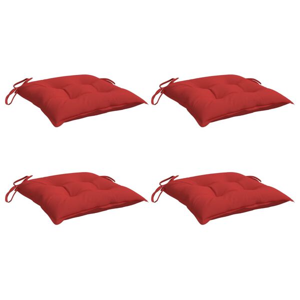 vidaXL Cojines de silla de jard&iacute;n 4 uds tela Oxford rojo 50x50x7 cm