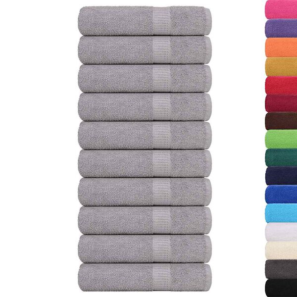 vidaXL Toallas de baño FROGN 10 uds gris 100x150 cm 360 g/m²