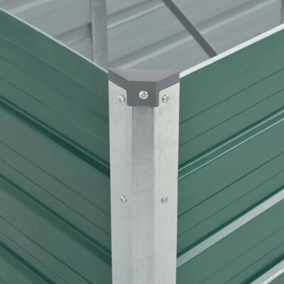 vidaXL Arriate de jardín de acero galvanizado verde 320x80x77 cm