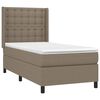 vidaXL Cama box spring con colch&oacute;n tela gris taupe 80x200 cm
