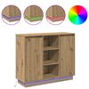 vidaXL Aparador LED Roble artesanal 90 x 32 x 75 cm