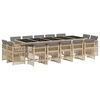 vidaXL Set comedor de jard&iacute;n con cojines 15 pzas rat&aacute;n sint&eacute;tico beige