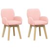 vidaXL Sillas de comedor giratorias 2 uds. Boucl&eacute; Rosa 54 x 58 x 87 cm