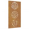vidaXL Adorno de pared de jardín acero corten diseño de hoja 105x55 cm