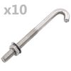 vidaXL Perno de anclaje en J con tuerca y arandela 25 sets M8x100 mm