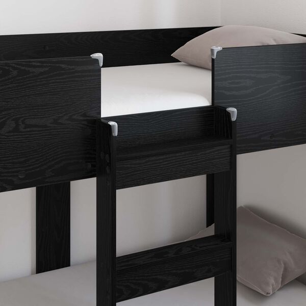 vidaXL Cama Litera para Ni&ntilde;os con colch&oacute;n Roble Negro 80 x 160 cm