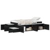 vidaXL Cama con almacenamiento Roble Negro 90 cm Madera contrachapada