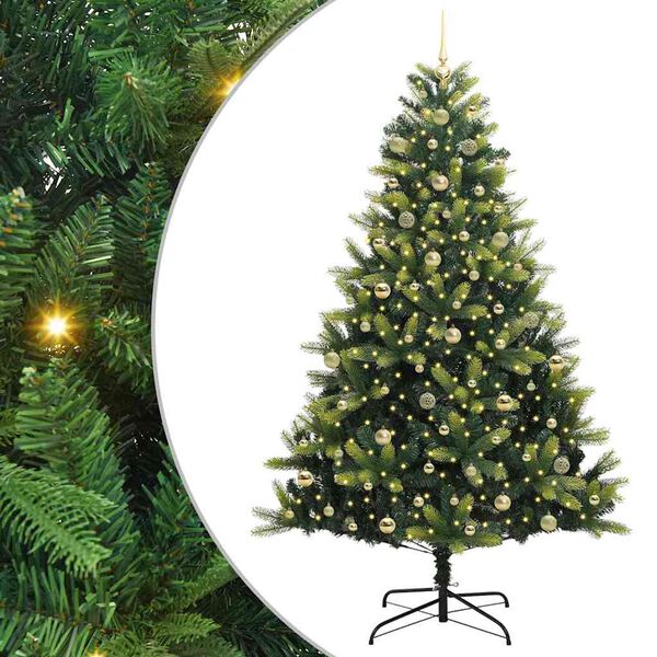 vidaXL Árbol de Navidad Artificial Plegable 300 LEDs Verde 240 cm