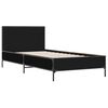 vidaXL Estructura de cama madera de ingenier&iacute;a y metal negra 75x190 cm
