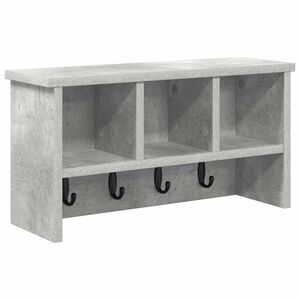 vidaXL Perchero de pared con estante Gris Concreto 50 x 16 x 26 cm