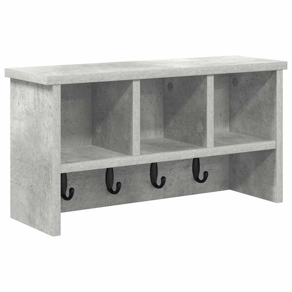 vidaXL Perchero de pared con estante Gris hormig&oacute;n 50 x 16 x 26 cm