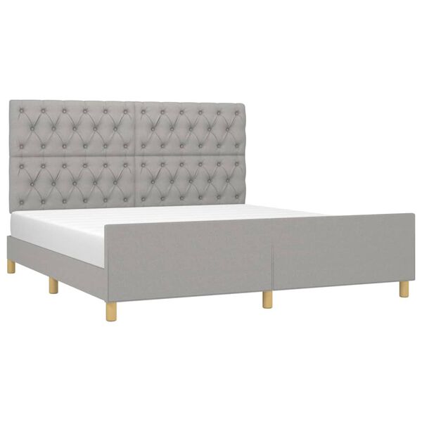 vidaXL Cama sin colch&oacute;n tela gris claro 160x200 cm