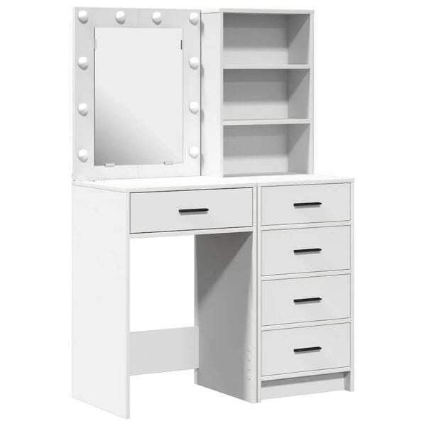 vidaXL Mesa de tocador con caj&oacute;n 2 pcs Blanco 50 x 41 x 135 cm
