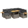 vidaXL Set de sof&aacute;s de jard&iacute;n 8 pzas y cojines rat&aacute;n sint&eacute;tico gris