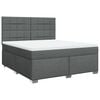vidaXL Cama box spring con colch&oacute;n tela gris oscuro 180x200 cm