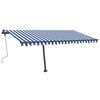 vidaXL Toldo manual retráctil con LED azul y blanco 400x350 cm