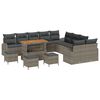 vidaXL Conjunto de sof&aacute; de jard&iacute;n con coj&iacute;n con almohada 14 pcs Gris