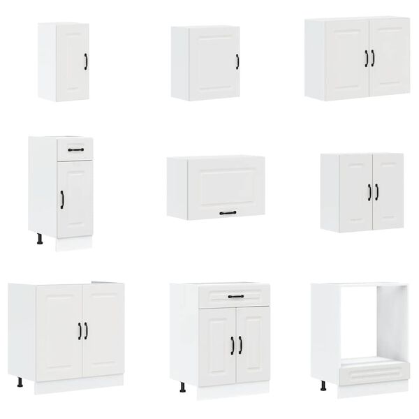 vidaXL Mueble de cocina Kalmar blanco 14 piezas madera contrachapada
