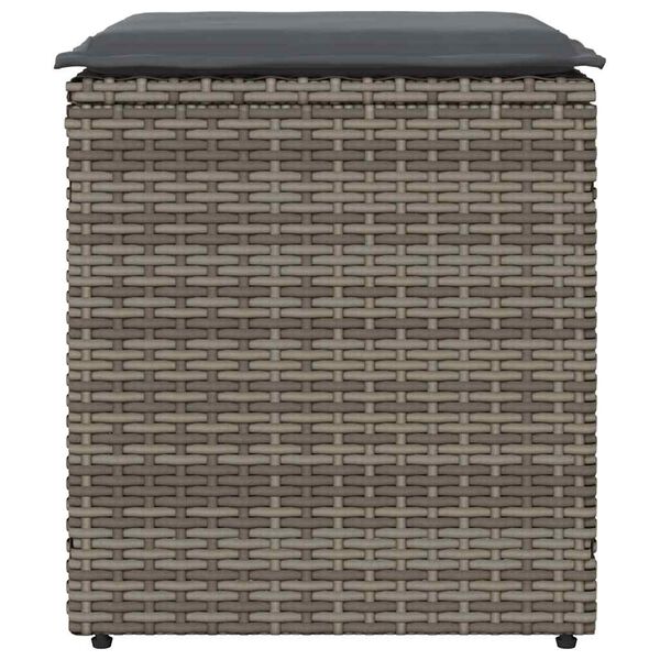 vidaXL Taburetes de jardín con cojines 2 uds gris 40x40x43 cm