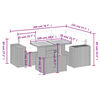 vidaXL Set de muebles de jard&iacute;n 5 pzas y cojines rat&aacute;n sint&eacute;tico negro