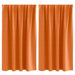 vidaXL Cortinas Opacas con Anillas 2 uds. Naranja Brillante Poli&eacute;ster